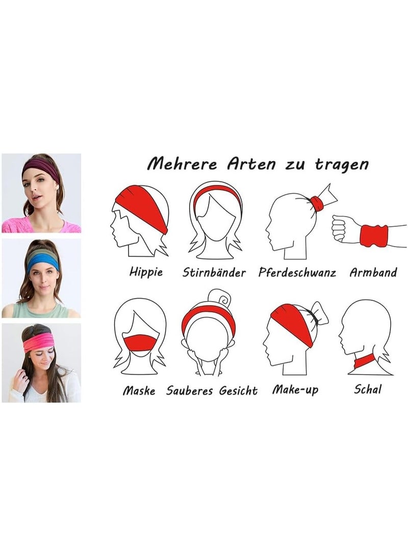 2 Pcs headbands For Women Wide White&Gray Headband Yoga Workout Head Bands Hair Accessories - Image 4