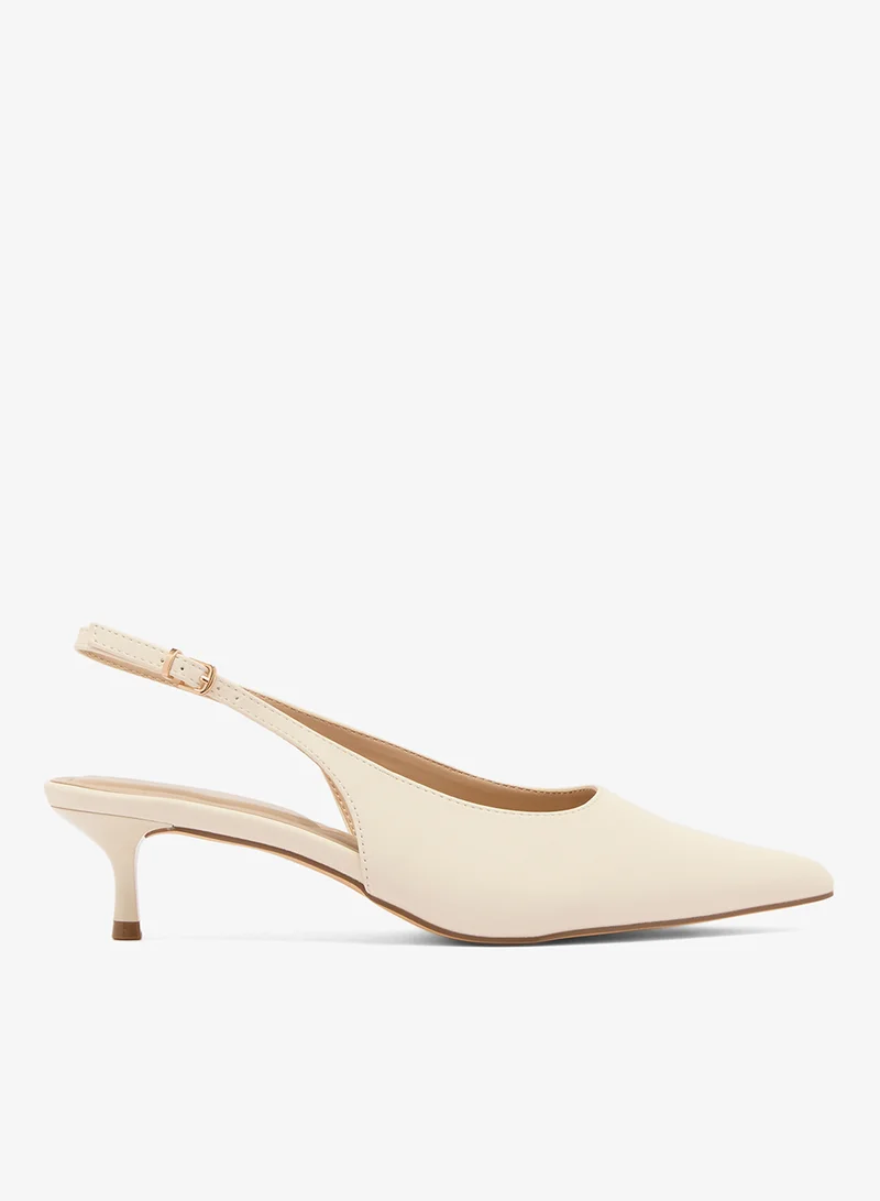 Truffle Kitten Heel Sling Back Pumps