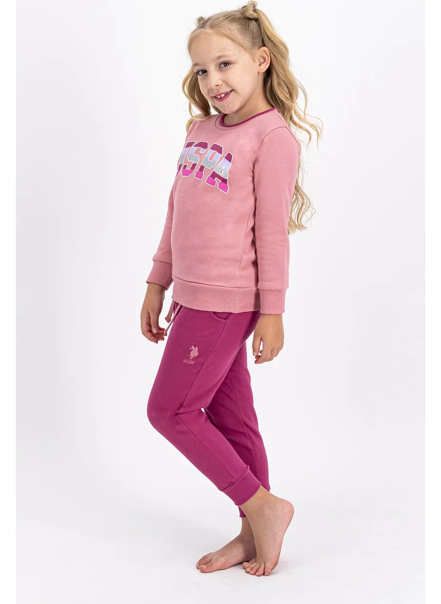 يو اس بولو اسن Licensed Pink Girls Tracksuit