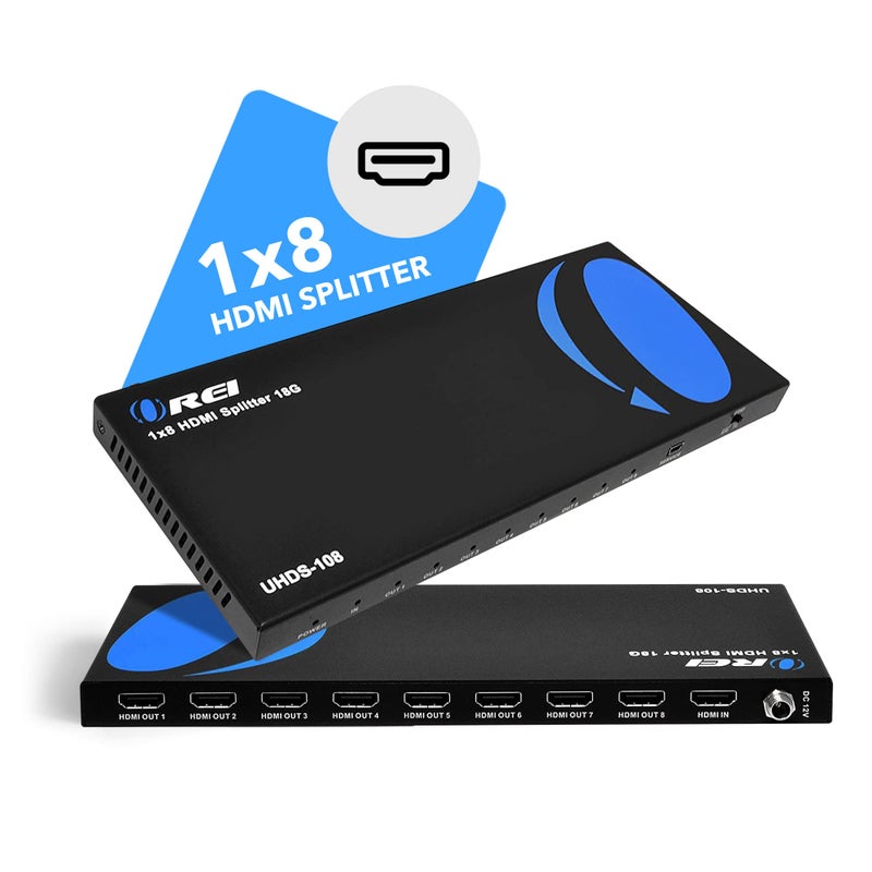 OREI 4K 1 في 8 مخرج HDMI مقسم 4:4:4 8-بت - HDMI 2.0، HDCP 2.2، 18 جيجابت في الثانية، 4K @ 60Hz مكرر/موزع HDMI عالي الدقة (UHDS-108) (1x8) - Image 3