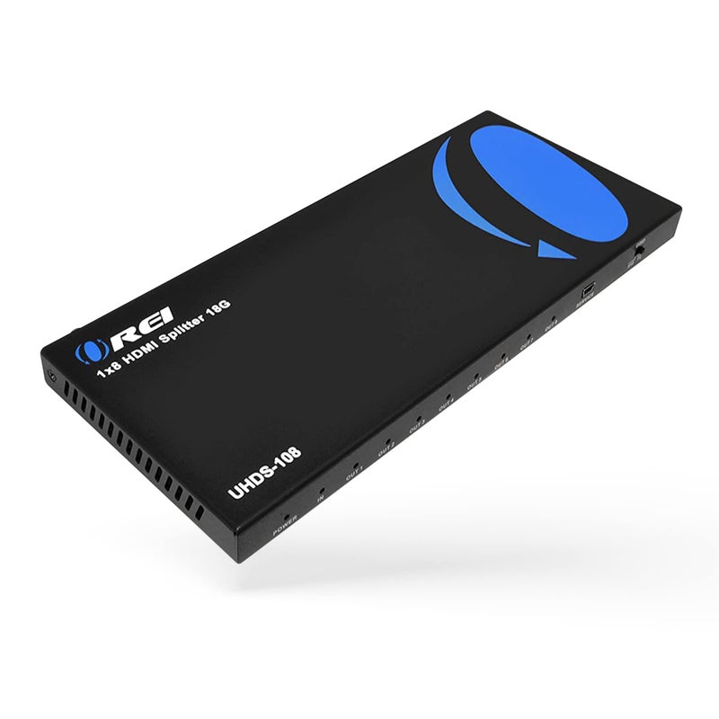 OREI 4K 1 في 8 مخرج HDMI مقسم 4:4:4 8-بت - HDMI 2.0، HDCP 2.2، 18 جيجابت في الثانية، 4K @ 60Hz مكرر/موزع HDMI عالي الدقة (UHDS-108) (1x8) - Image 1