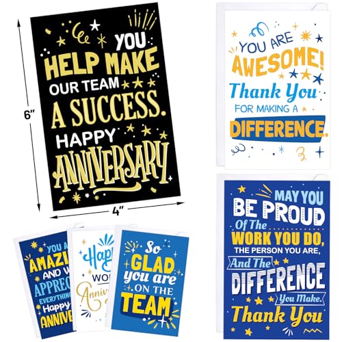 Fancy Land Work Anniversary Cards Employee Appreciation Cards with Envelopes for Business Greetings Work Team Encouragement Supplies 30Pcs - Image 3
