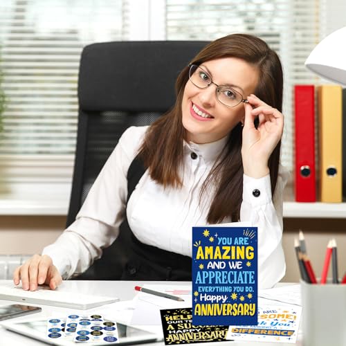 Fancy Land Work Anniversary Cards Employee Appreciation Cards with Envelopes for Business Greetings Work Team Encouragement Supplies 30Pcs - Image 5