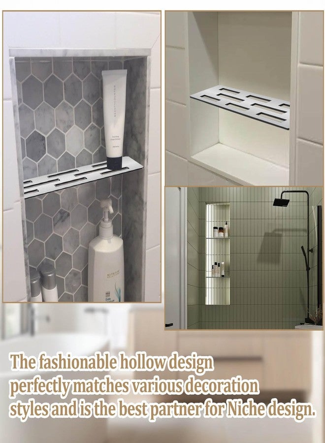 Hezaosth Rectangular Shelf for 12 Inch Tile Prefabricated Niches, Shower Niche Shelf with Brushed 316 Stainless Steel Finish, Fits 1/8 inch Grout Lines Shower Niche Insert - Image 5