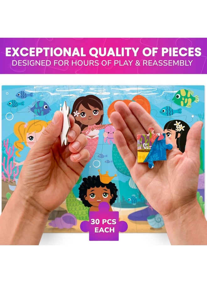 QUOKKA Puzzles for Toddlers 3-5 - 4 x 30 Pieces Puzzles for Kids Ages 2-4 - Meadow Girls Learning Jigsaw Puzzles for Kids 4-6 Years Old - Educational Toys for Boy and Girl - Image 4