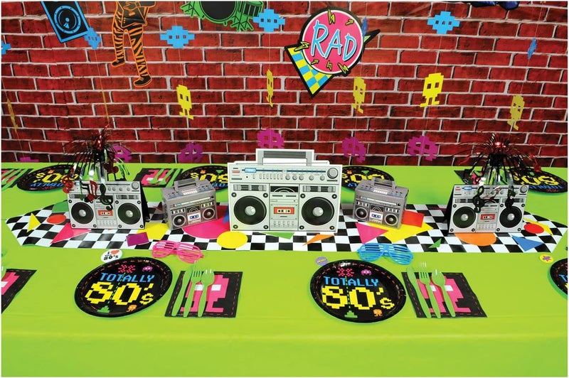 Beistle 1980’s Hip Hop Retro Boom Box Centerpiece for 80's Theme Parties - 14 Inches, Gray/Black/Red - Image 4
