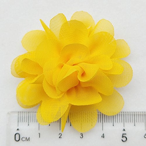 Chenkou Craft 12PCS Big 55MM Organza Ribbon Bows Flowers Appliques Wedding Party Decoration - Image 4