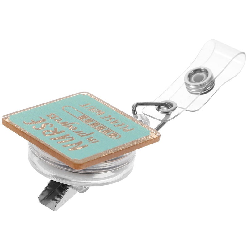 Retractable Rotating Badge Reel Clip With Card Holder For Nurses Office School - Image 2