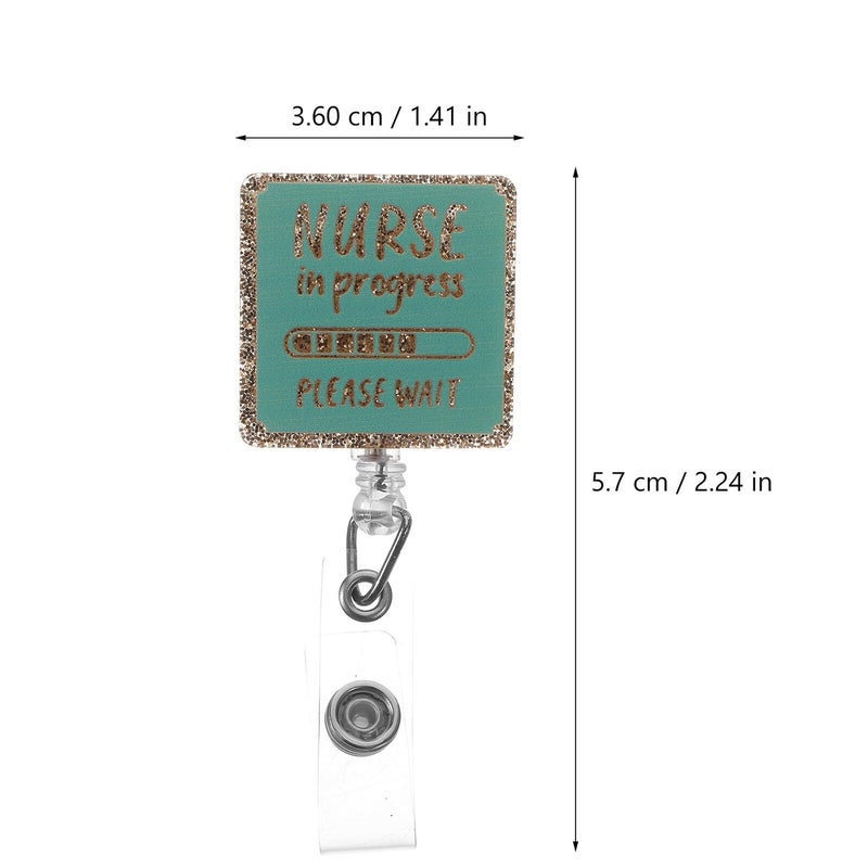 Retractable Rotating Badge Reel Clip With Card Holder For Nurses Office School - Image 3