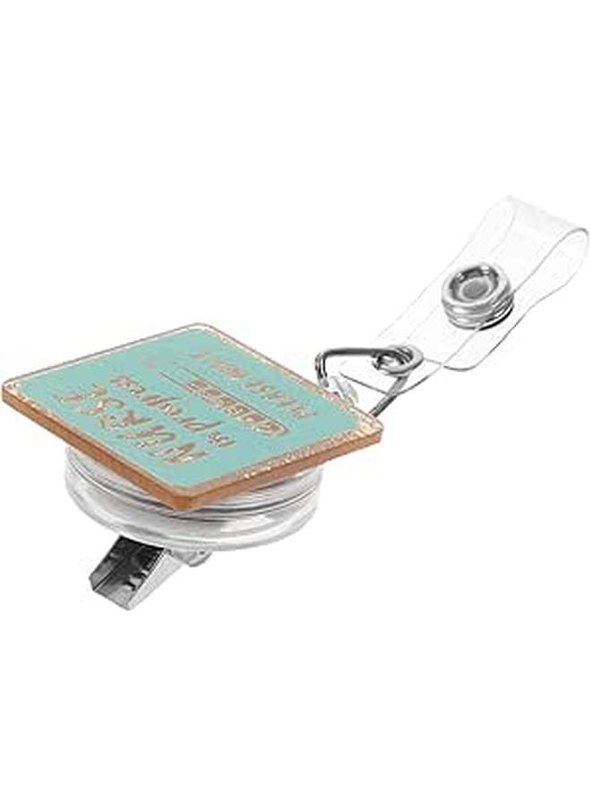 Retractable Rotating Badge Reel Clip With Card Holder For Nurses Office School - Image 1