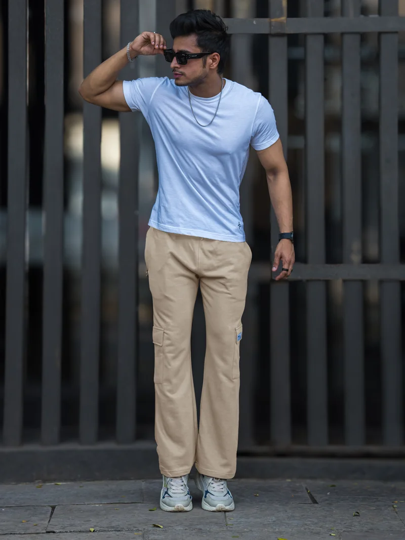 Maniac  Maniac Mens Solid Biscuit Baggy Fit Cargo for Men | Best Price UAE