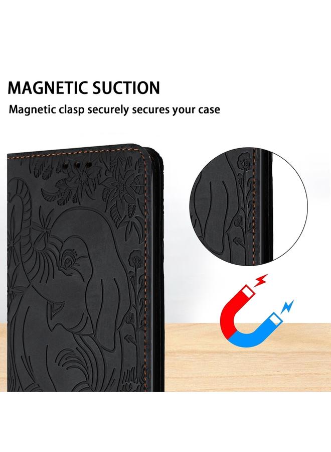 S-TOP Case For Samsung Galaxy S24 Ultra 5G Retro Elephant Embossed Leather Phone Case - Image 5
