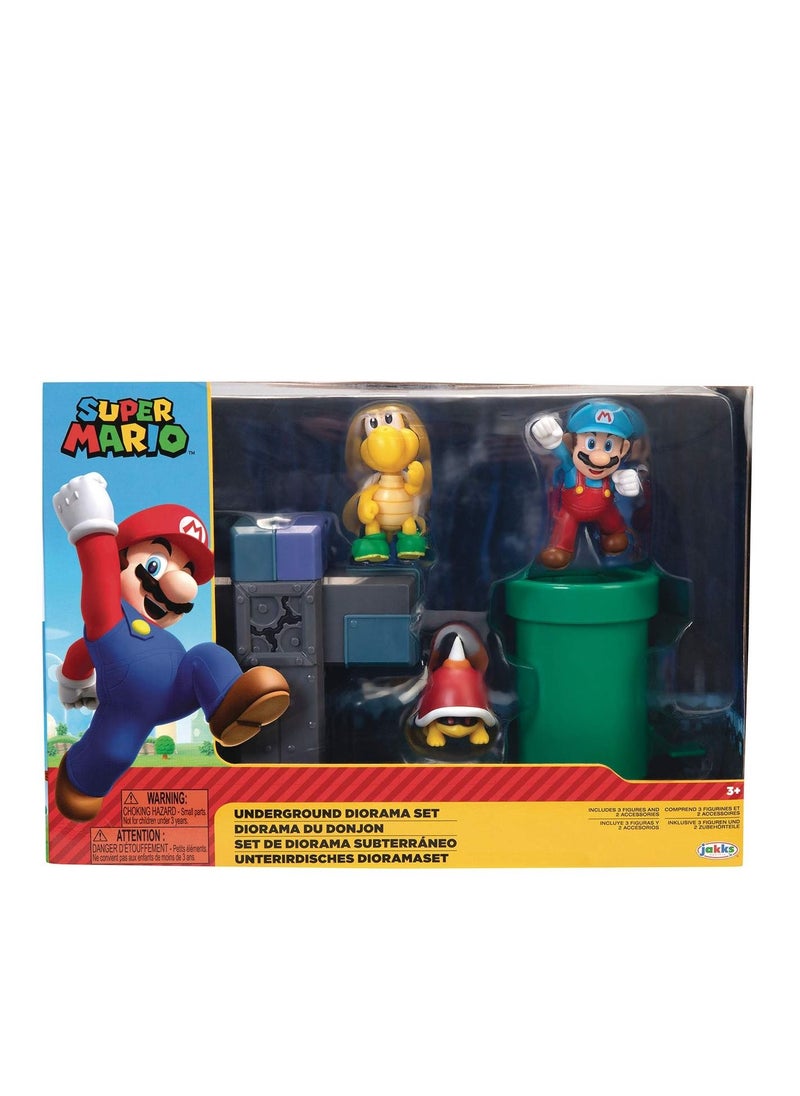 Jakks World of Nintendo Super Mario Underground Diorama Set 2.5inch  - Image 1