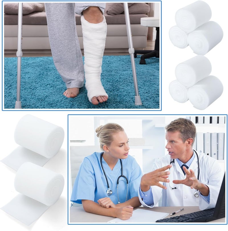 Threlaco 4 قطع لفائف اللمف edema للساقين حشوة جبيرة ضمادة طبية غير لاصقة رول ضمادة رغوة حشوة اللمف تحت ضمادات الضغط لتوزيع الوذمة الرياضية - Image 3