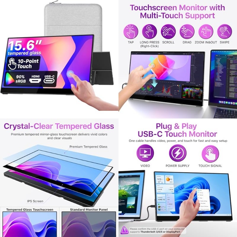 cocopar Cocopar Portable Monitor Touchscreen 15 15.6 inch ZEBD325C6CC553F54E9A9Z