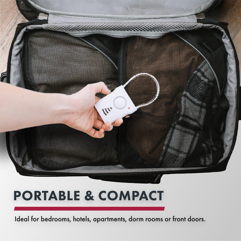 SABRE 110dB Door Handle Alarm, Extremely Loud Wireless Audible Up To 680 Ft Away, Hangs Off Door Knob or Handle, Vibration-Triggered Home Security Alarm, 3 Adjustable Settings, Great for Travel - Image 4