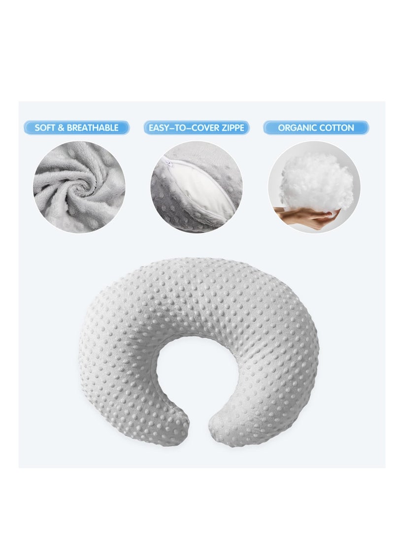 KASTWAVE Baby Nursing Pillow, Ergonomic Essentials Breastfeeding Bottle Feeding Pillow Original Support for Baby Boys and Girls, with Removable Cotton Blend Cover, Machine Washable Baby Donut Pillow - Image 5