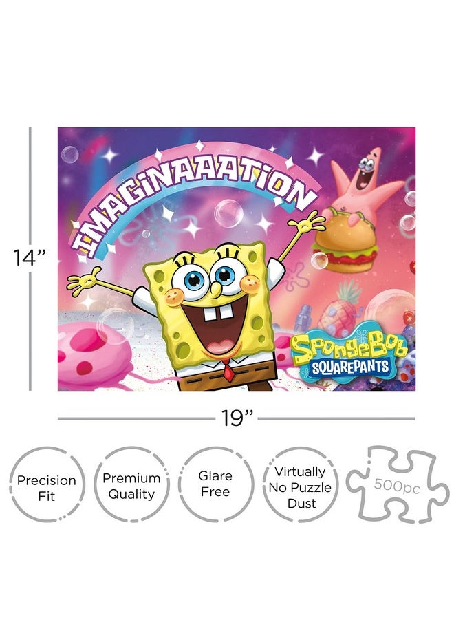 Aquarius Spongebob Squarepants Imagination Puzzle (500 Piece Jigsaw Puzzle) Officially Licensed Spongebob Merchandise & Collectibles Glare Free Precision Fit 14X19In  - Image 3