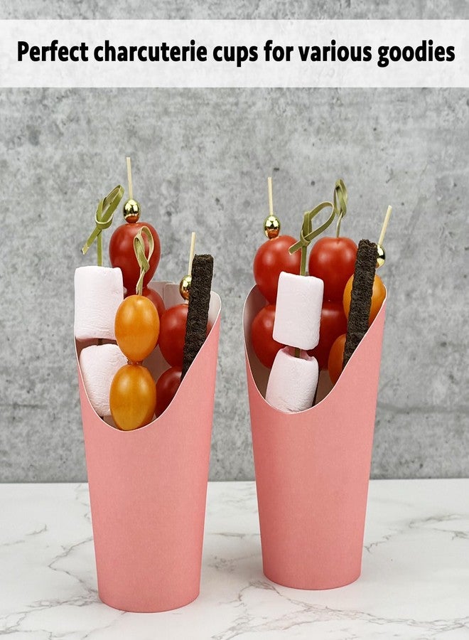 CAMKYDE 50 Pcs French Fries Holder, 12oz Disposable Paper French Fry Cups Charcuterie Cups for all Occasions (12oz, Pink) - Image 4