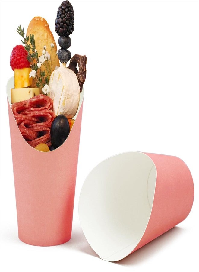 CAMKYDE 50 Pcs French Fries Holder, 12oz Disposable Paper French Fry Cups Charcuterie Cups for all Occasions (12oz, Pink) - Image 1