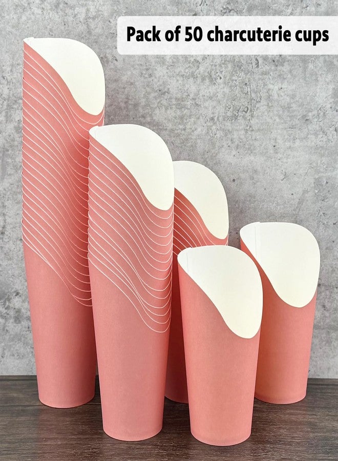 CAMKYDE 50 Pcs French Fries Holder, 12oz Disposable Paper French Fry Cups Charcuterie Cups for all Occasions (12oz, Pink) - Image 5