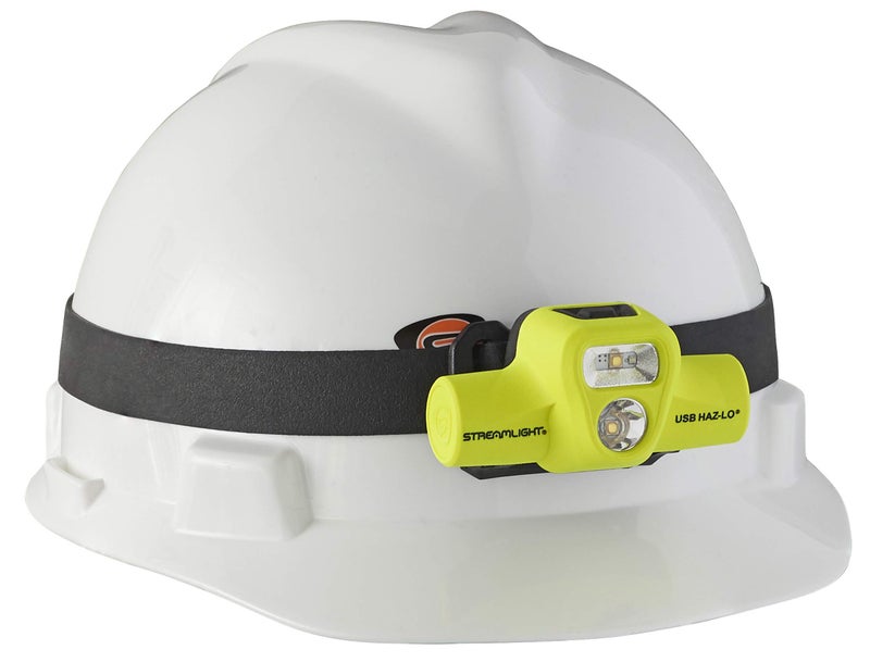 Streamlight 61460 USB HAZ-LO 250-Lumen Intrinsically Safe Headlamp with 120V AC Charging System, Elastic Head Strap, Rubber Hard Hat Strap, and 3M Dual Lock Fasteners, Yellow - Image 3