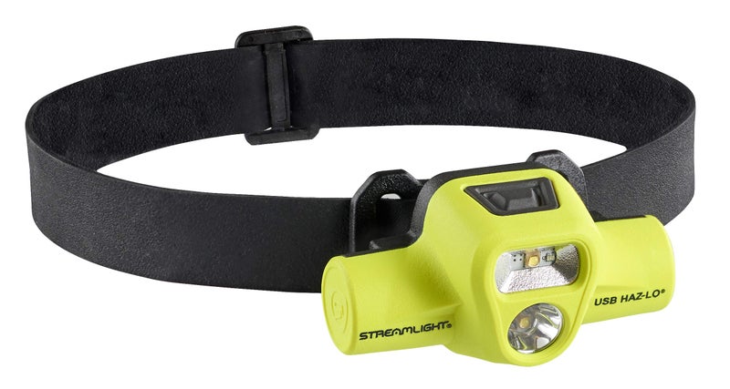 Streamlight 61460 USB HAZ-LO 250-Lumen Intrinsically Safe Headlamp with 120V AC Charging System, Elastic Head Strap, Rubber Hard Hat Strap, and 3M Dual Lock Fasteners, Yellow - Image 2