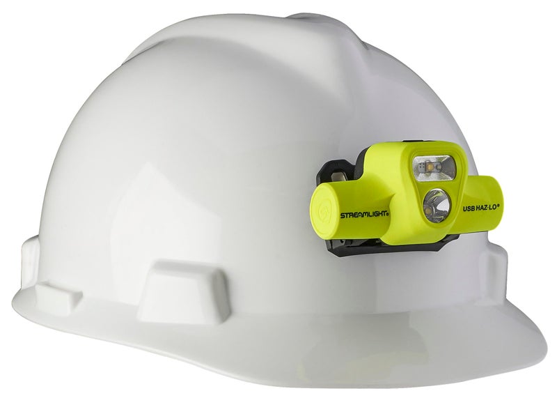 Streamlight 61460 USB HAZ-LO 250-Lumen Intrinsically Safe Headlamp with 120V AC Charging System, Elastic Head Strap, Rubber Hard Hat Strap, and 3M Dual Lock Fasteners, Yellow - Image 4