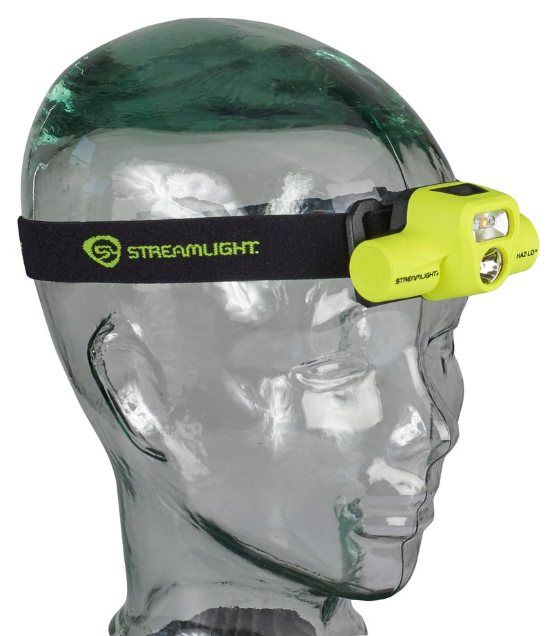 Streamlight 61460 USB HAZ-LO 250-Lumen Intrinsically Safe Headlamp with 120V AC Charging System, Elastic Head Strap, Rubber Hard Hat Strap, and 3M Dual Lock Fasteners, Yellow - Image 5