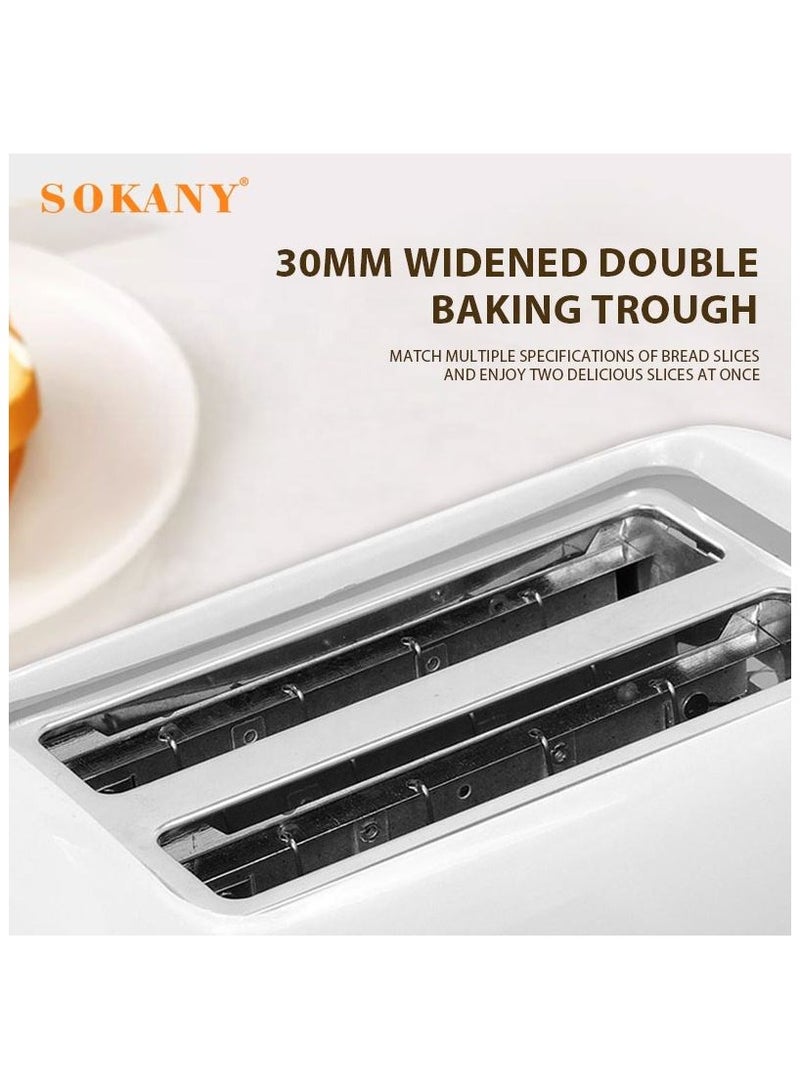 SOKANY Slice Toaster HJT-022 – 2-Slot Bread Toaster with Adjustable Browning Control & Compact Design - Image 4