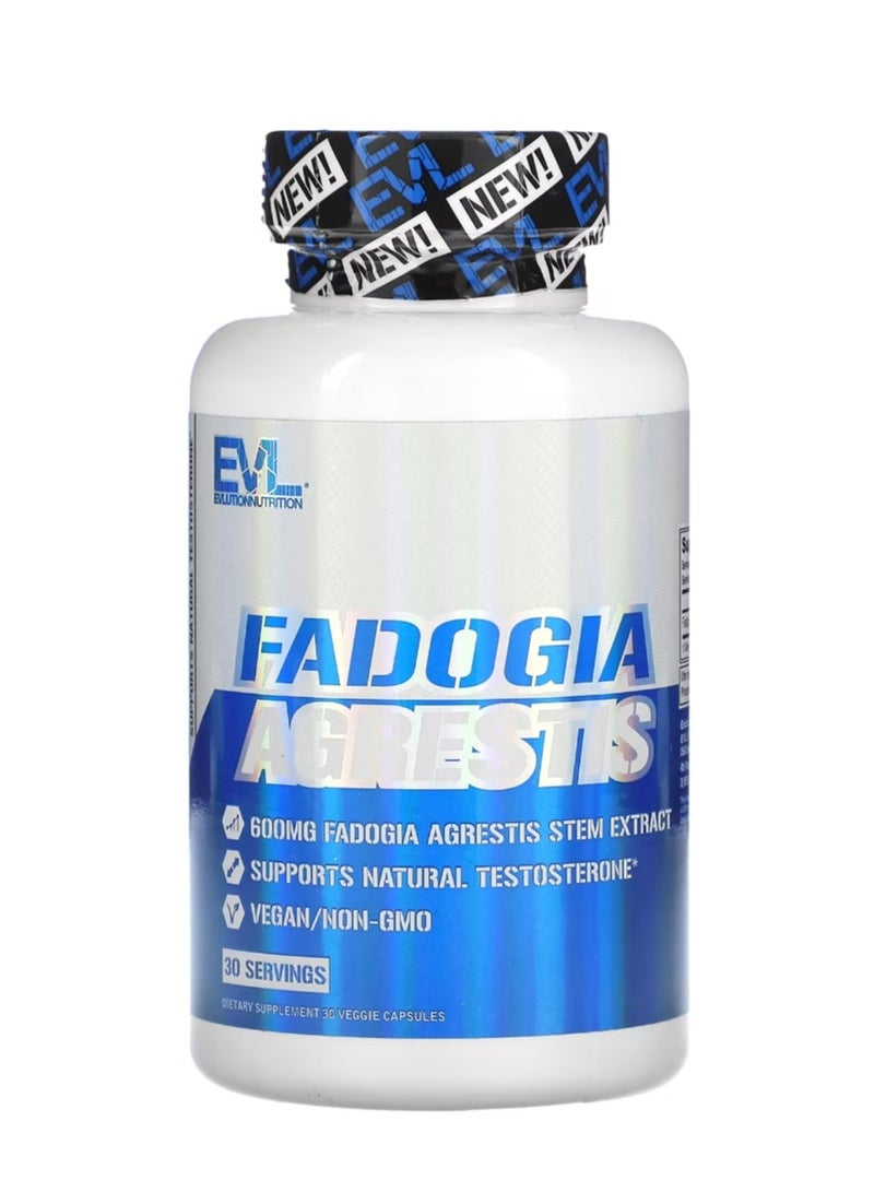 EVLUTION NUTRITION Fadogia Agrestis 600 mg 30 Veggie Capsules - Image 1