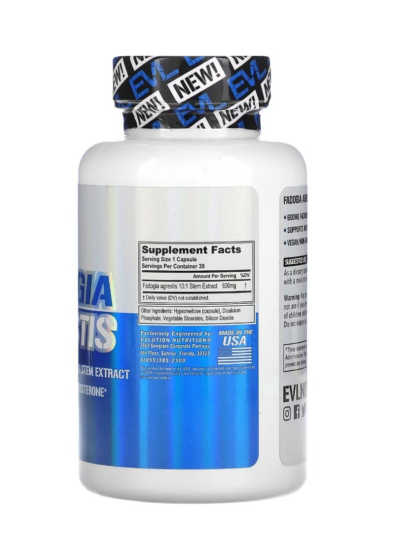 EVLUTION NUTRITION Fadogia Agrestis 600 mg 30 Veggie Capsules - Image 2