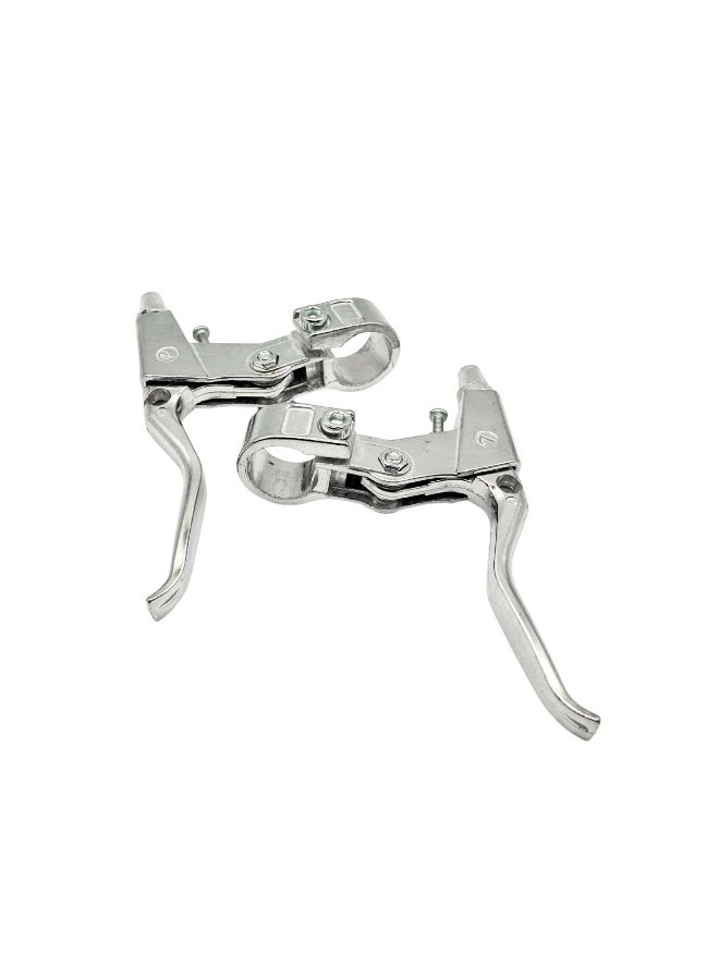 Fukukawa Universal Alloy Bicycle Brake Levers Front & Rear Pair Lightweight Aluminum Handlebar Brake Levers for MTB BMX Road Folding Bikes Anti-Rust Silver - Image 2