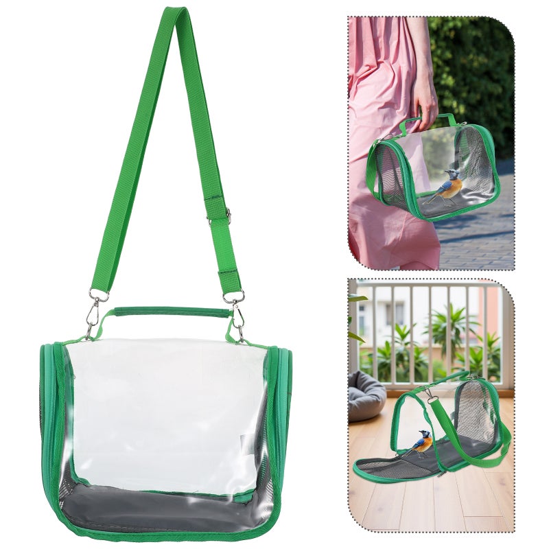 Bird Travel Cage Carrier - Handheld Transparent Outing Bag for Parrots Parakeet Conure Portable Transport Take-Out Bag for Outdoor Adventures - Image 1