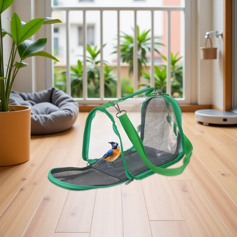 Bird Travel Cage Carrier - Handheld Transparent Outing Bag for Parrots Parakeet Conure Portable Transport Take-Out Bag for Outdoor Adventures - Image 4