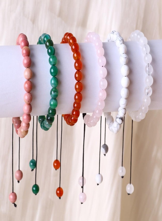 UFEEL سوار يوفيل من حجر الجمشت الطبيعي 8 مم، مصنوع يدويًا من خرز اليوغا القابل للتعديل، مناسب للرجال والنساء، يُستخدم كهدية لتنشيط شاكرا ريكي. - Image 5