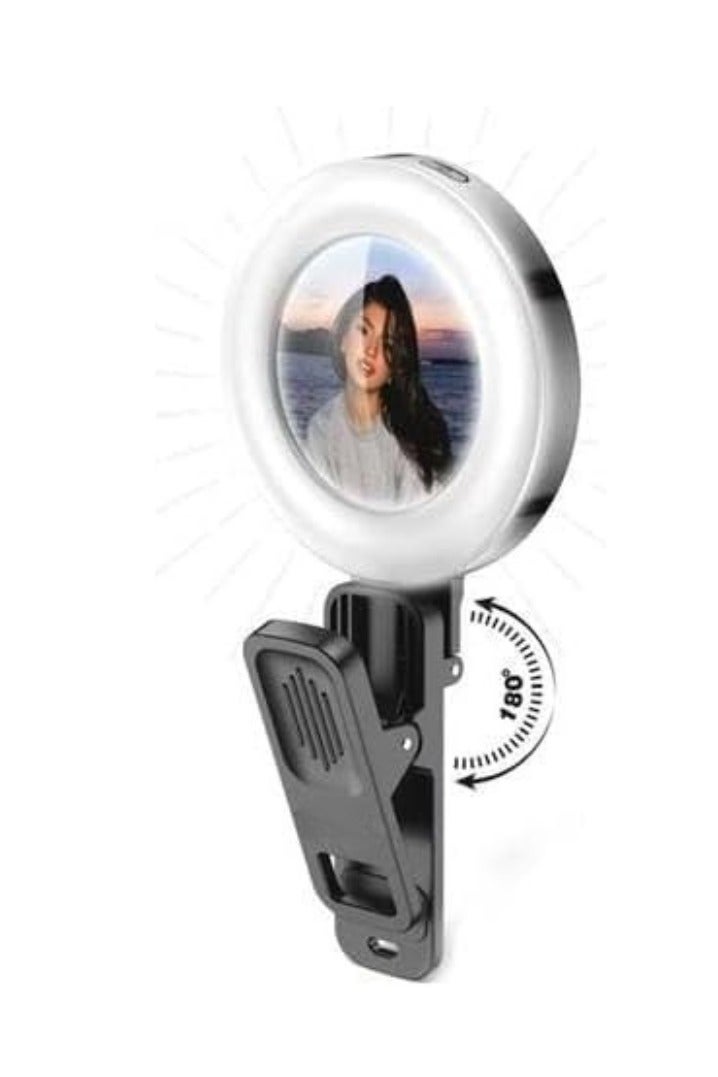 LED Video Light Clip Set for Smartphone – 3-in-1 Mobile Photography Kit with Tripod Stand, LED Light, and Microphone 