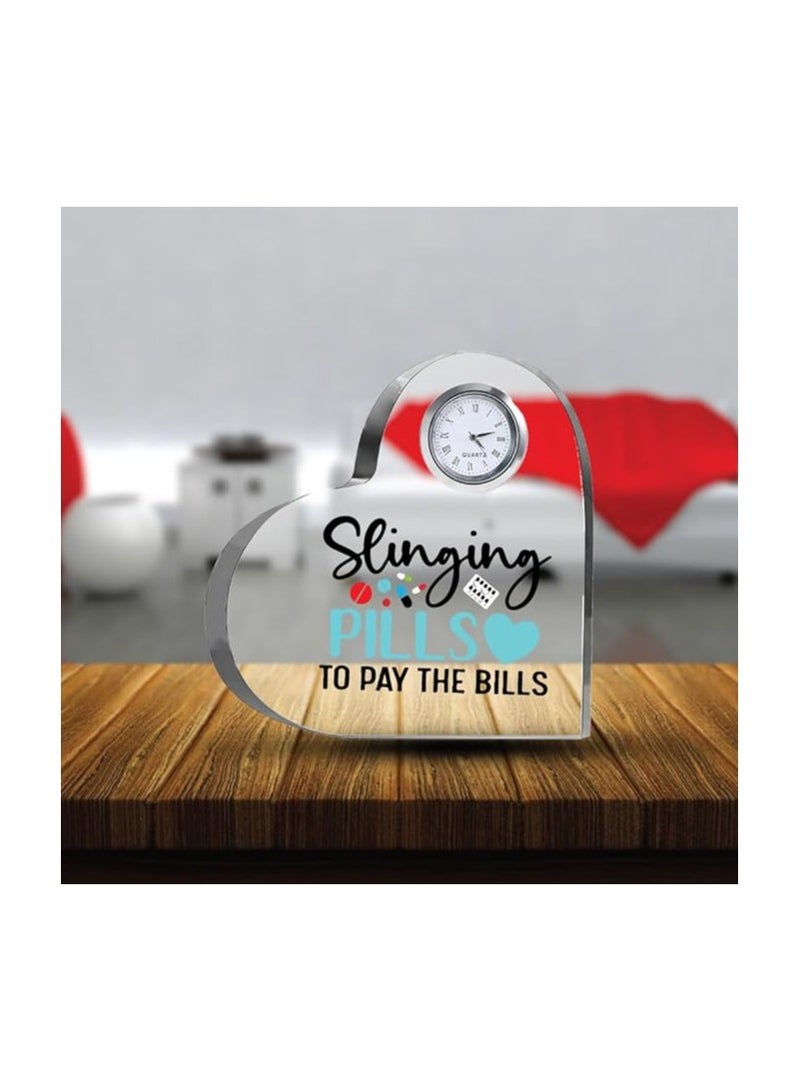 Pharmacist Heroes-Heartfelt Gifts For Pharmacist Day-Gift Ideas-Heart-Shaped Crystal Clock-Gift For Pharmacist Day - Image 2