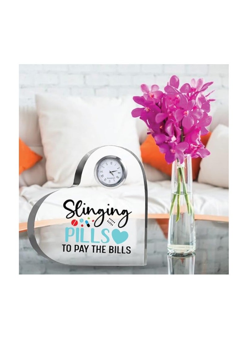 Pharmacist Heroes-Heartfelt Gifts For Pharmacist Day-Gift Ideas-Heart-Shaped Crystal Clock-Gift For Pharmacist Day - Image 3