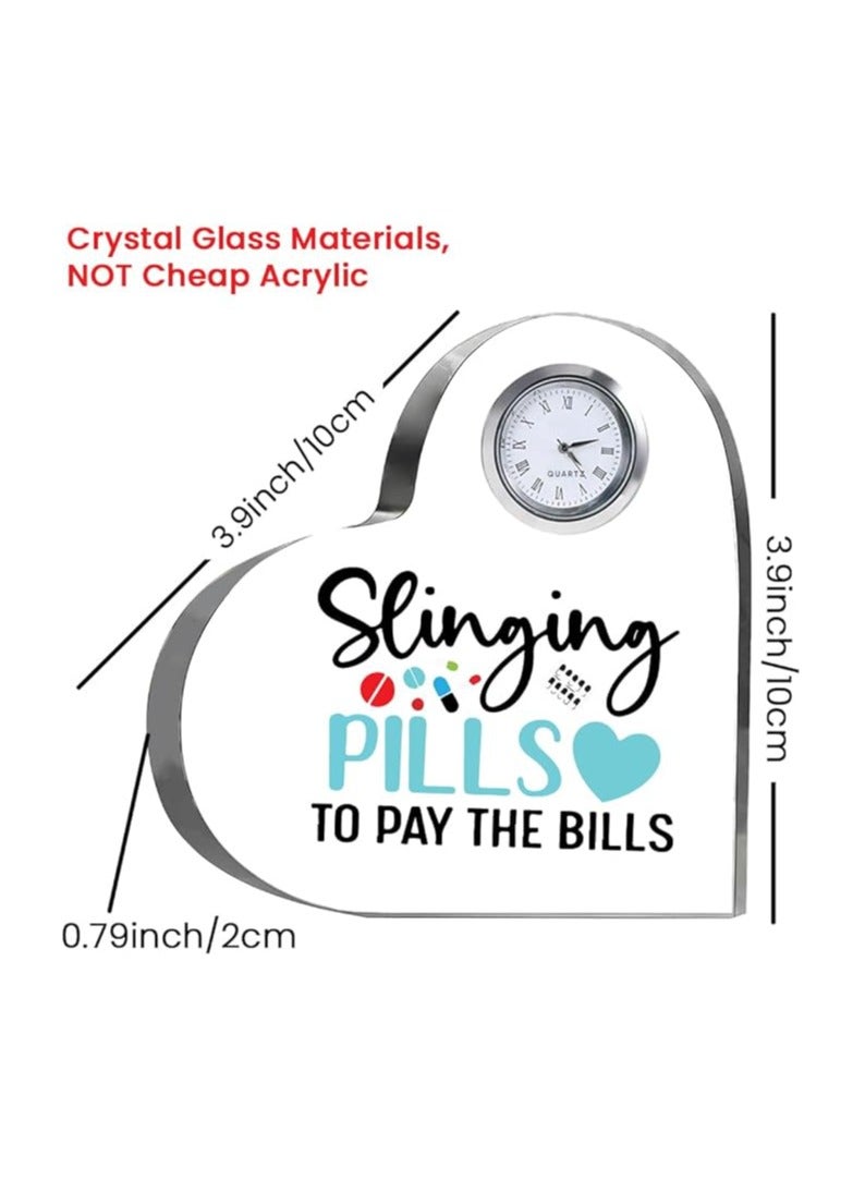 Pharmacist Heroes-Heartfelt Gifts For Pharmacist Day-Gift Ideas-Heart-Shaped Crystal Clock-Gift For Pharmacist Day - Image 4