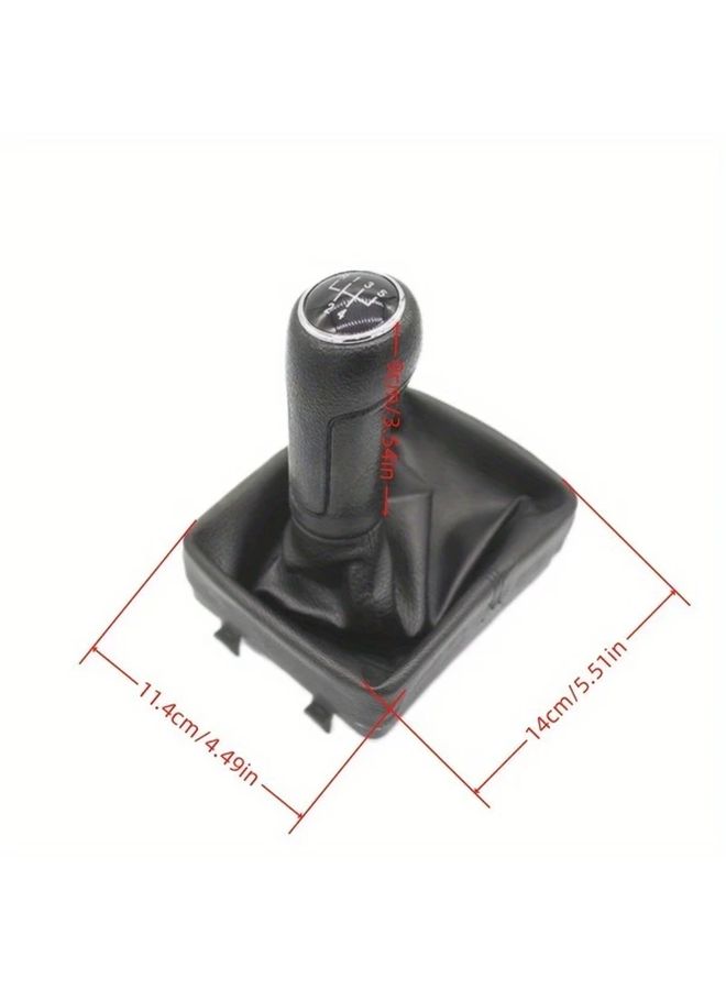 Black 6 Speed Premium PU Leather Gear Knob Boot Cover Kit for Volkswagen 9N 9N2 GTI 2002 2009 - Image 2