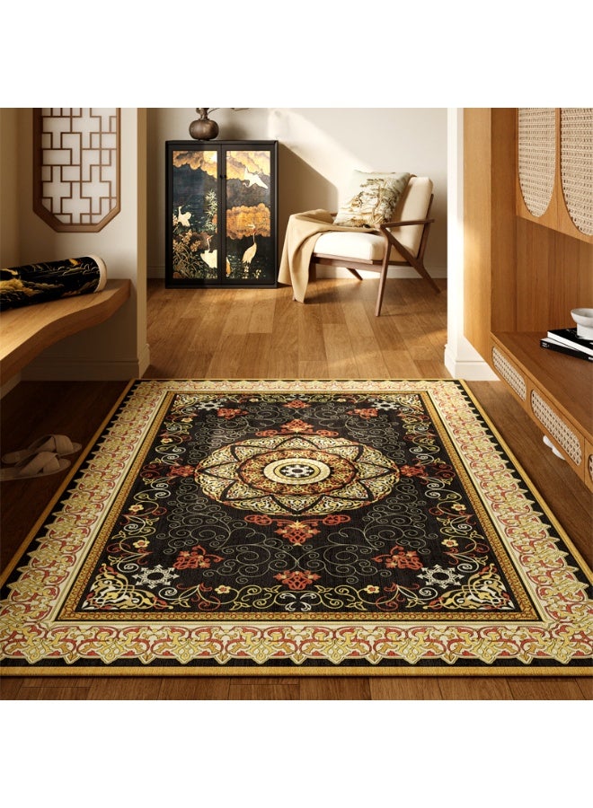 Retro Persian style living room coffee table bedroom carpet - anti slip, stain resistant, easy to clean, washable, soft and comfortable area carpet - Image 2