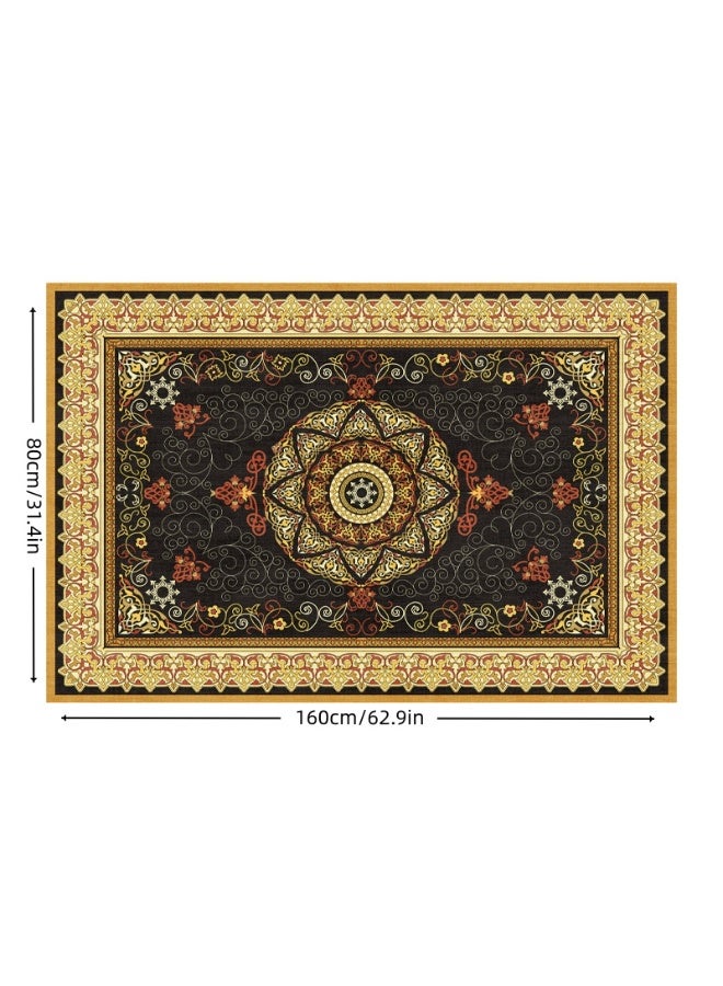 Retro Persian style living room coffee table bedroom carpet - anti slip, stain resistant, easy to clean, washable, soft and comfortable area carpet - Image 1