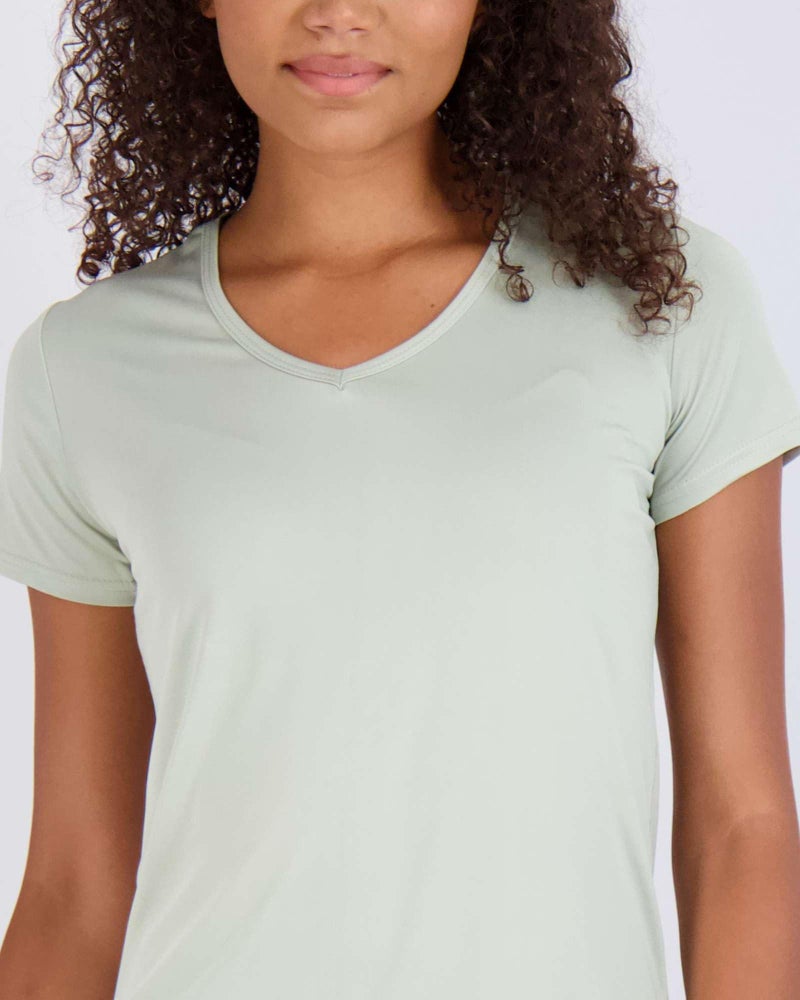 REALESSENTIALS Real Essentials 5 Pack: Women's Dry Fit Short Sleeve V Neck Workout Top - Fitness Pilates Gym Athletic Yoga T-Shirt (Plus Available), Set 13, XL - Image 3