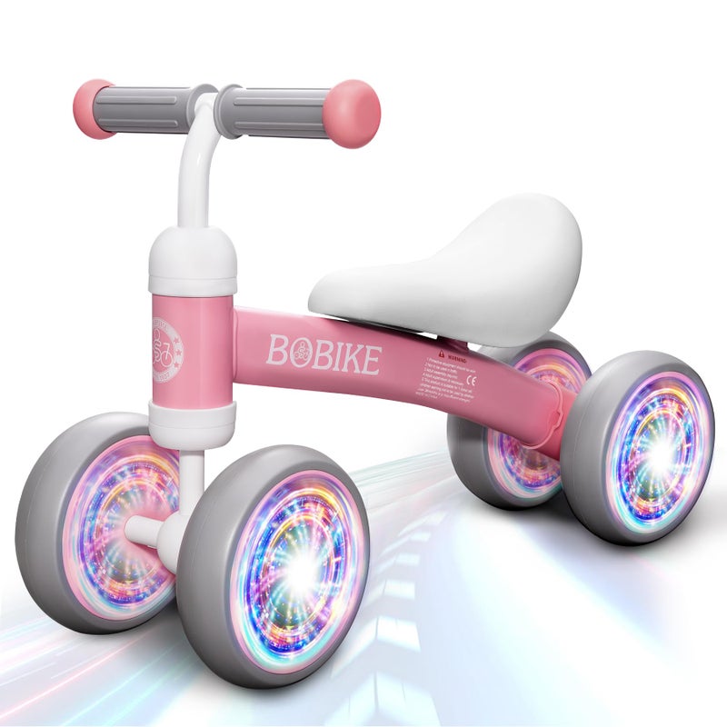 Bobike Baby Balance Bike Toys for 1236 Months Kids Toy Boy and Girls Gifts Toddler Best First Birthday Gift Children Walker No Pedal Infant 4 Wheels Bicycle Colorful PinkLight - Image 2