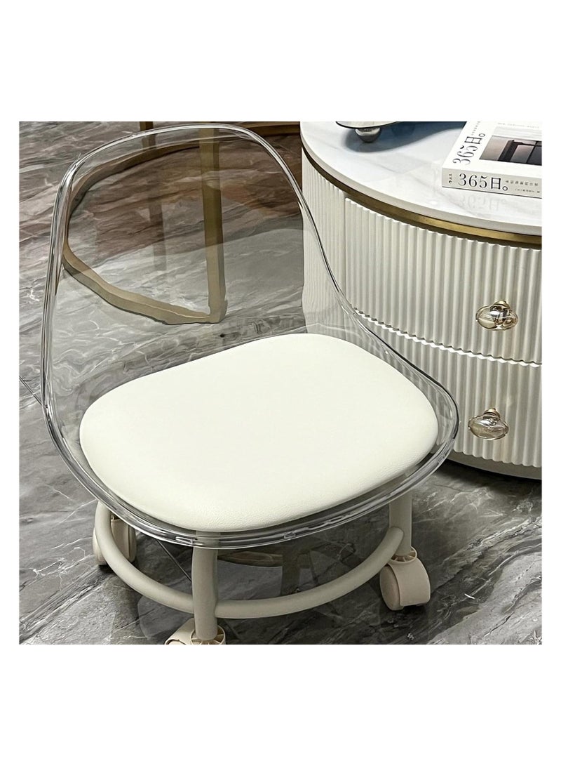brunson Modern Style Chair Roller Seat PU Leather Low Rolling Stool Swivel Small Stool with Universal Caster Wheels for Home Office Garage Shop Fitness Sport Mini Height Adjustable Stool Kids Chair - Image 5