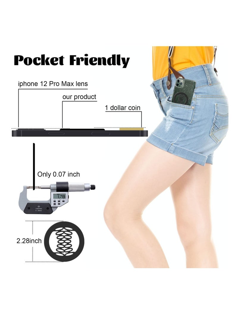 Y&D Phone Grip Strap Holder Elastic Silicone Cell Gripper for Back of Loop Finger Hand, Compatible with iPhone, Samsung, Android Smart Phone, 2pcs (Black/Grey) - Image 4