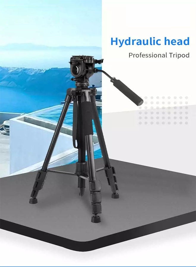 Jmary Hydraulic head Tripod stand Fluid Head Monopod Stand 360° Panoramic Shooting Tripod stand Professional Aluminum Tripod for DSLR Camera Video Photo (KP-2599) - Image 5