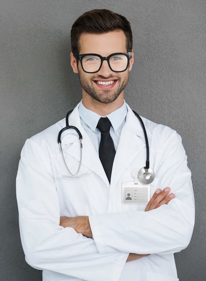 Satinior Scientist Costume Set Labcoat Stethoscope Glasses Personalized ID Card Lab Apparatus Cosplay (Women Style, 4 Pieces) - Image 4