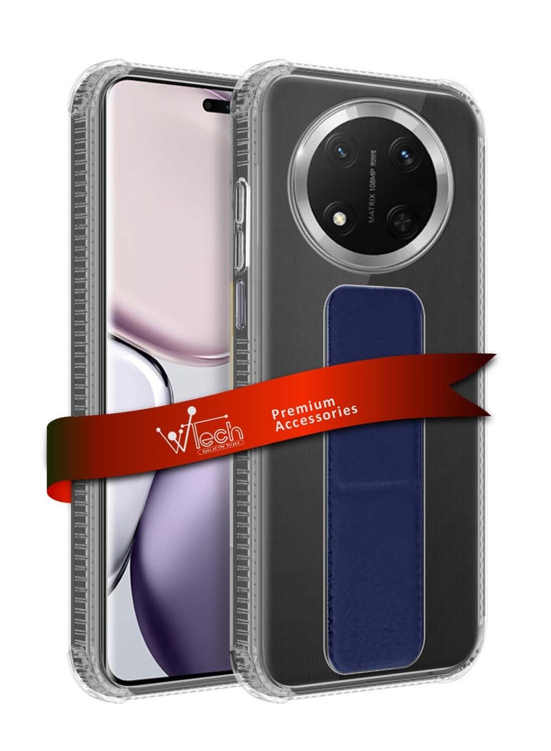 Wtech Honor X9c 5G 2024 / Honor Magic7 Lite 5G 2025 TPU Hand Grip Air Pillow Case Cover - Clear/Navy Blue - Image 1